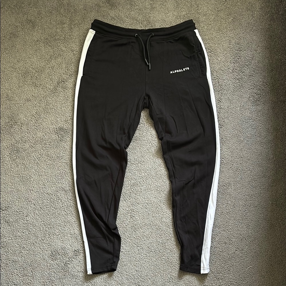 Black Joggers with White Stripes